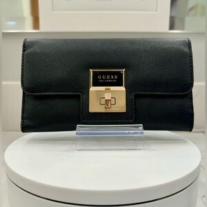 VTG Guess - Los Angeles - Black & Gold Wallet - VGUC